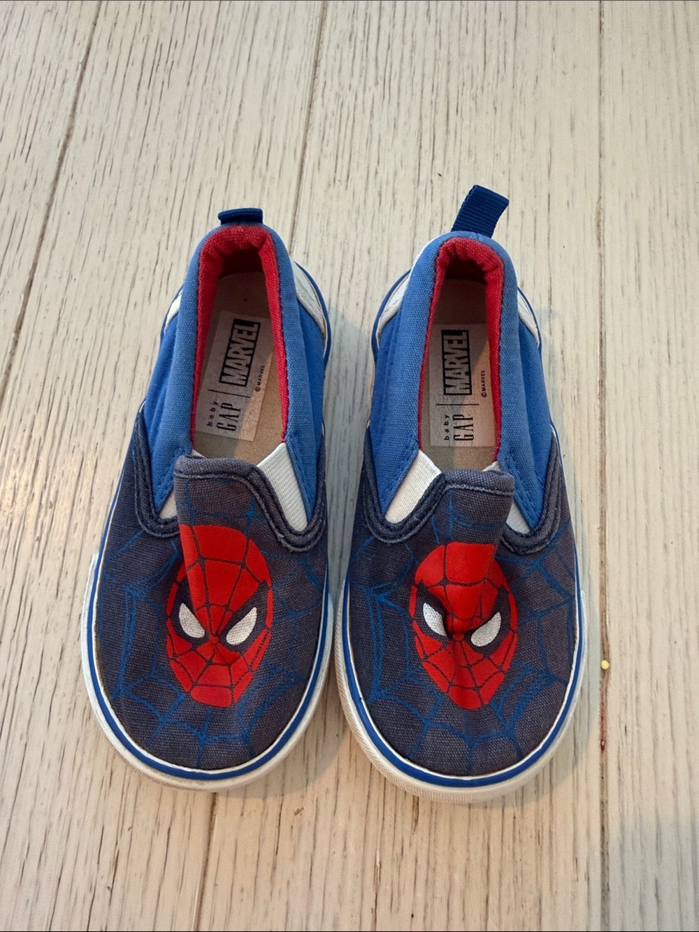 GAP Kids Blue & Red Spider Graphic Slip-On Sneakers